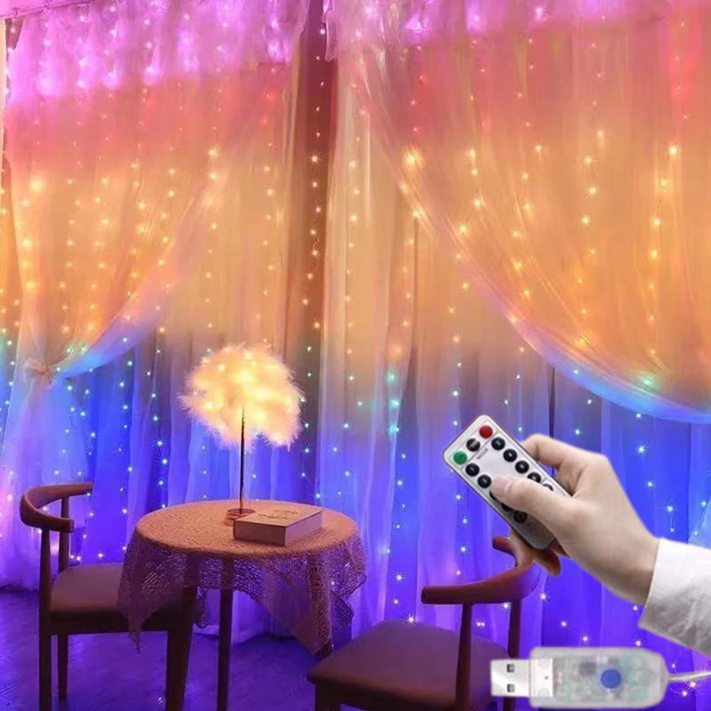 Christmas Decoration Curtain USB Garland LED Lights String Remote Control Fairy Lights Wedding Xmas Decoration for Bedroom Home
Christmas Decoration Curtain USB Garland LED Lights String Remote Control Fairy Lights Wedding Xmas Decoration for Bedroom Home