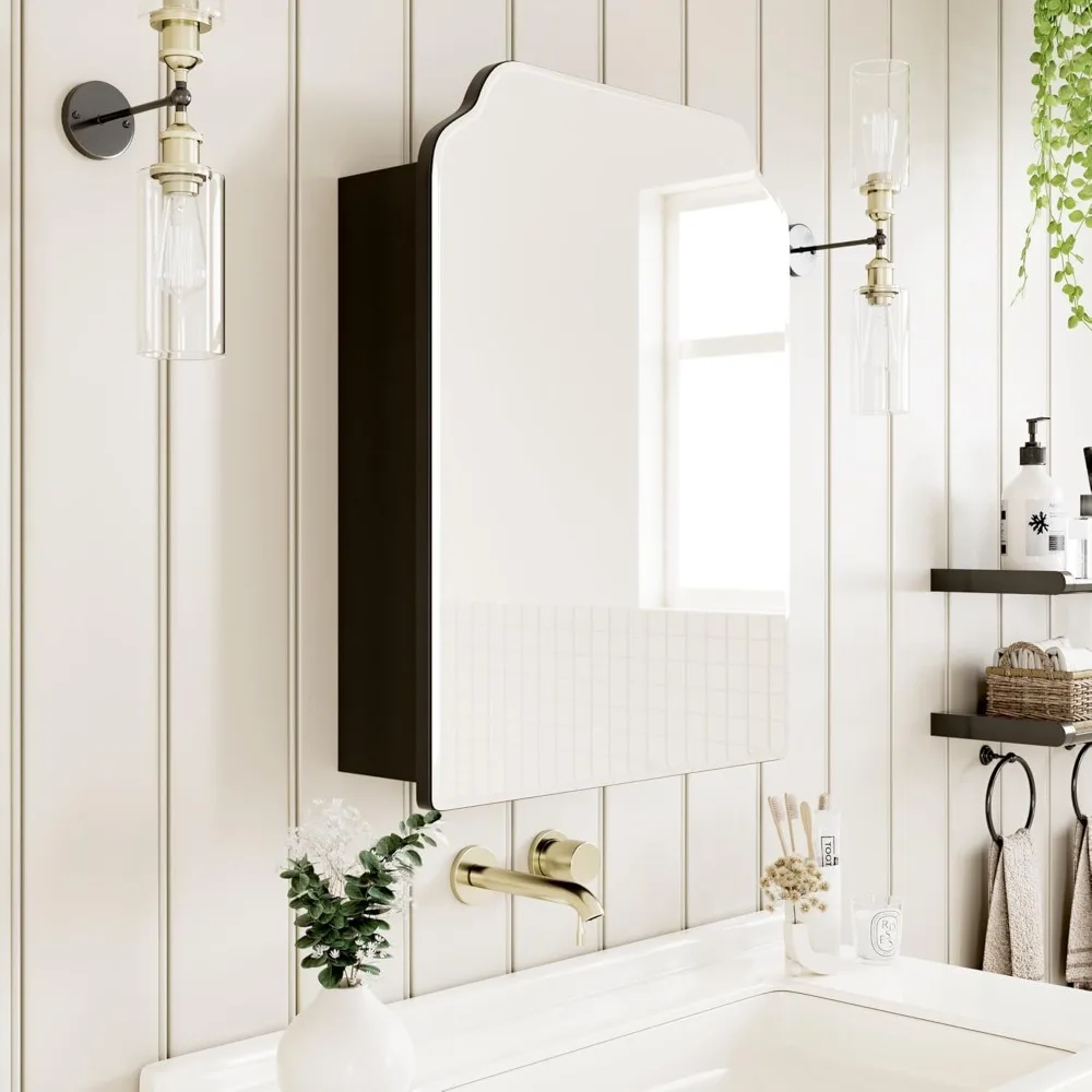 Victorian-Style Recessed Bathroom Medicine Cabinet, Wood Wall Cabinet with Curved Mirror, Bathroom Storage Cabinet
Victorian-Style Recessed Bathroom Medicine Cabinet, Wood Wall Cabinet with Curved Mirror, Bathroom Storage Cabinet