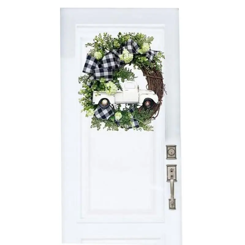 

Vintage Truck Wreath White Truck Wreath Vintage Spring Garland Spring Wreath Front Door Wreath For Farmhouse Fireplace Decor