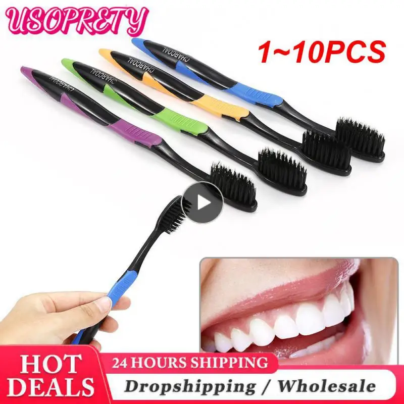 

1~10PCS Adults Bamboo Charcoal Toothbrush Soft Nano Bristle Adult Toothbrushes Healthy Cleaner Tooth Brush Set Dropshipping