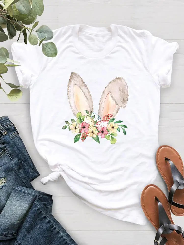 Футболки с принтом кролика, новогодний тренд для женщин, повседневная женская модная одежда с коротким рукавом, футболка с графическим рисунком
Футболки с принтом кролика, новогодний тренд для женщин, повседневная женская модная одежда с коротким рукавом, футболка с графическим рисунком