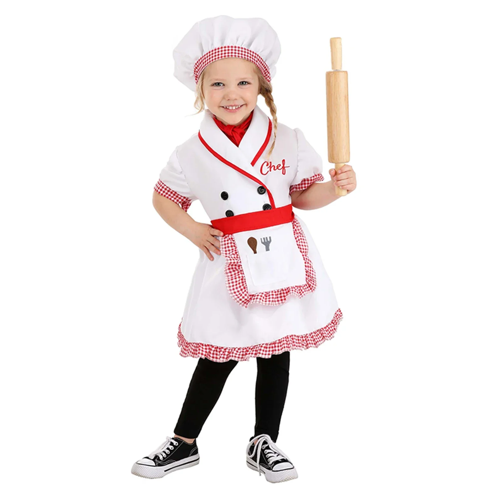 

Kids Girls Boys Kitchen Cooking Uniform Chef Costume Hallloween Cosplay Play House Performance Outfit Cook Shirt Dress Apron Set