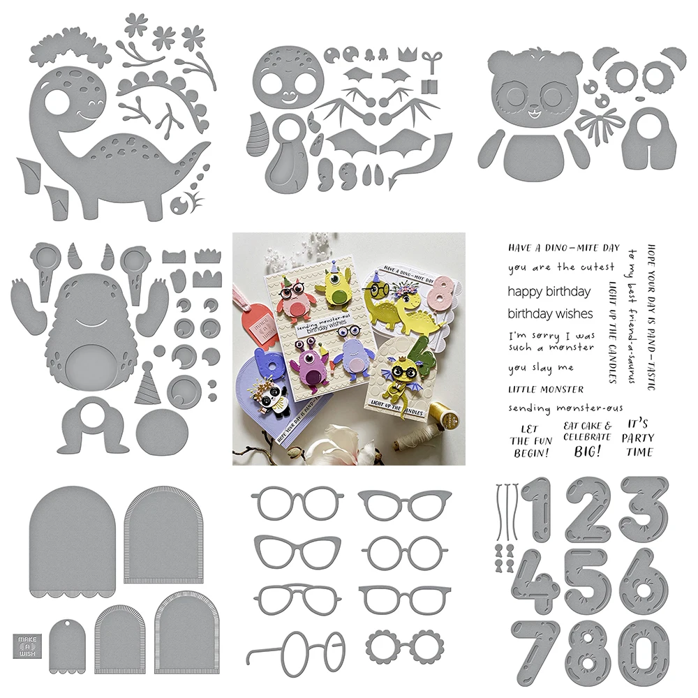Cute Panda Dinosaur Robot Metal Cutting Dies Set Number 0-9 Letter Dies Stamps for DIY Decoration Paper Card Crafting 2024 New
Cute Panda Dinosaur Robot Metal Cutting Dies Set Number 0-9 Letter Dies Stamps for DIY Decoration Paper Card Crafting 2024 New