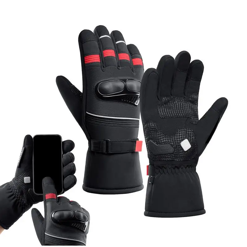

Зимние мотоциклетные перчатки, зимние велосипедные перчатки, теплые перчатки, водонепроницаемые ветрозащитные теплые перчатки для верховой езды с сенсорным экраном