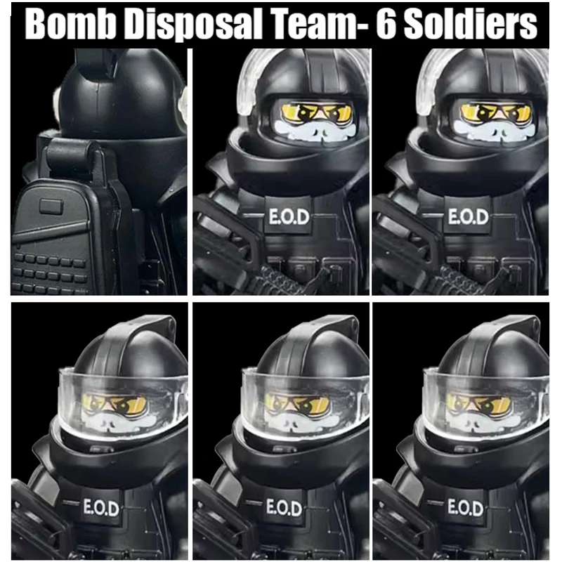 

Конструктор MOC SWAT Bomb, сборная команда, Современные Военные солдаты, войска, оружие, кирпичи, игрушки, подарок для мальчиков