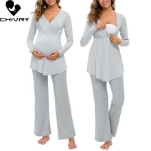 New Maternity Pregnant Women Pajamas Set Long Sleeve Nursing Baby Breastfeeding T-shirt Tops+Adjustable Pants Pajamas Nightwear 
New Maternity Pregnant Women Pajamas Set Long Sleeve Nursing Baby Breastfeeding T-shirt Tops+Adjustable Pants Pajamas Nightwear