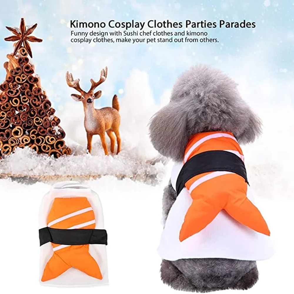 

Pet Chef Costume Christmas Dog Fancy Dress Halloween Dog Kimono Cosplay Cat Costume Pet Sushi Costume Dog Cosplay Costumes