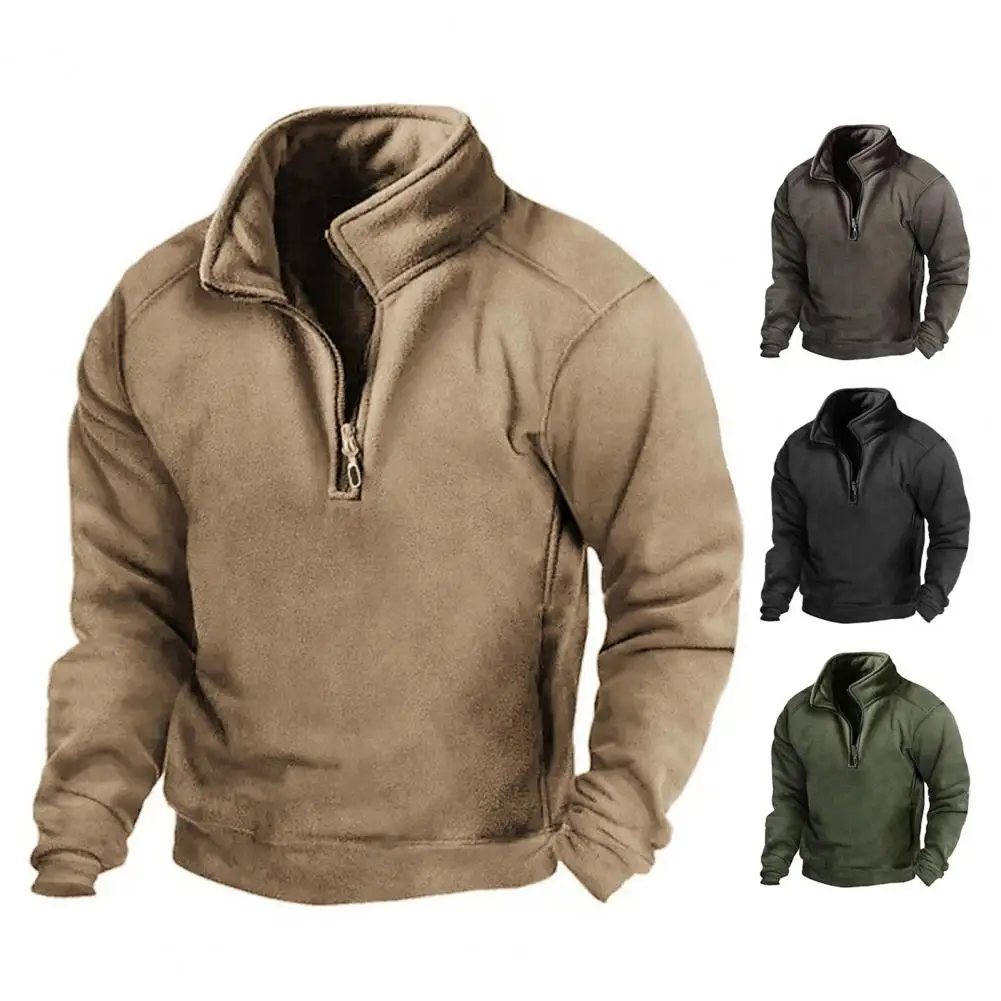 Men Sweatshirt Men's Windproof Outdoor Hunting Sweatshirt with Zipper Half Placket Stand Collar Long Sleeve Warm for Autumn
Men Sweatshirt Men's Windproof Outdoor Hunting Sweatshirt with Zipper Half Placket Stand Collar Long Sleeve Warm for Autumn