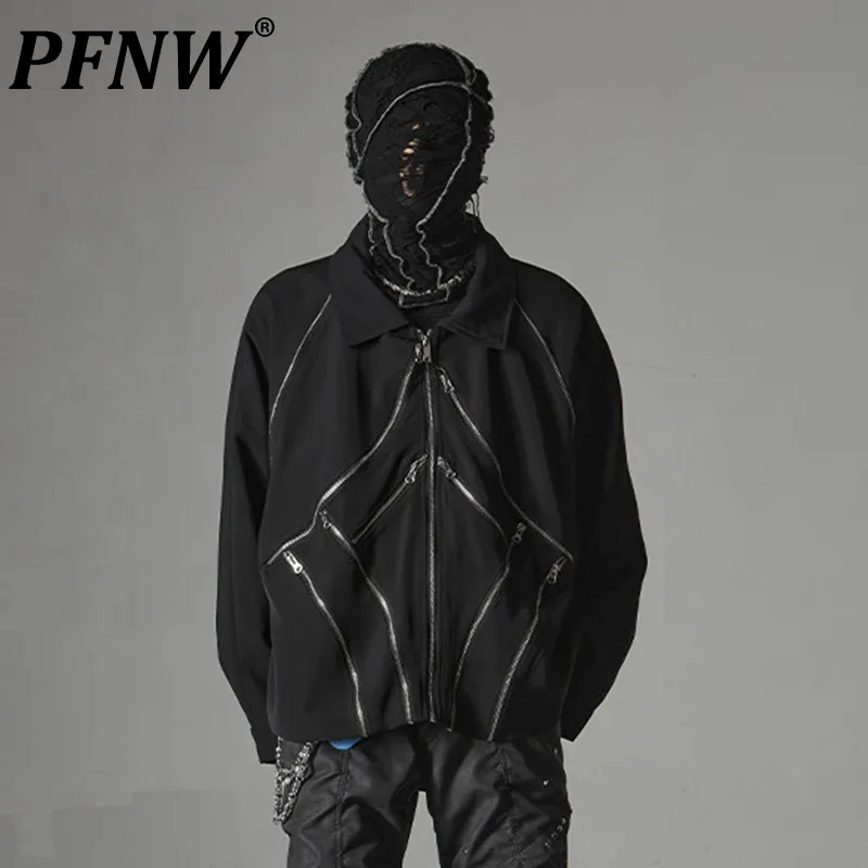

Мужские куртки PFNW, оригинальный дизайн, нишевая верхняя одежда для улицы, Короткая свободная мотокуртка на молнии, авангардное мужское пальто, новинка 12C136