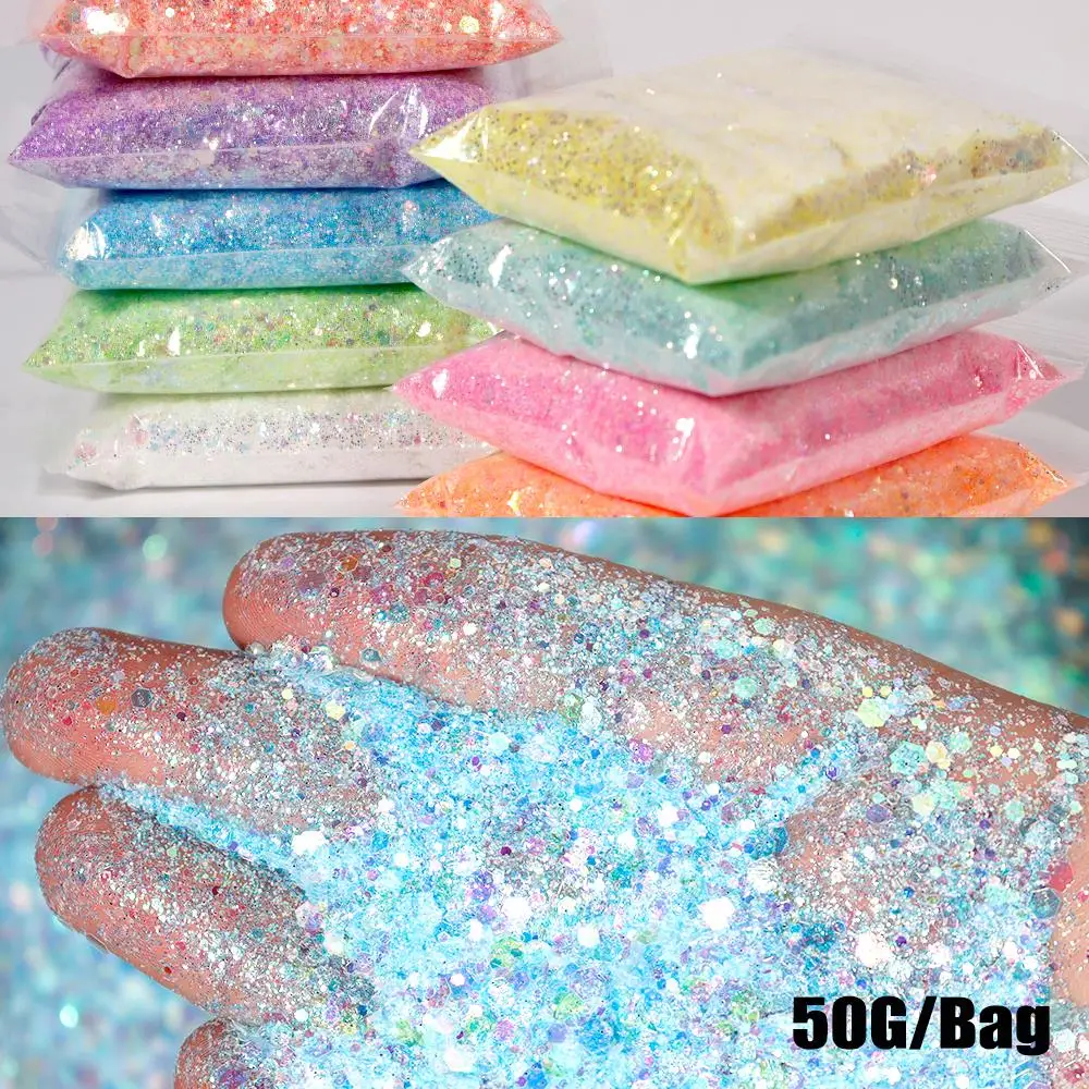 50g/bag Mermaid Nail Art Glitter Ultra-thin Mixed Size Hexagon Nail Sequins Flakes Bulk Aurora Gradient Manicure Flakes FD95
50g/bag Mermaid Nail Art Glitter Ultra-thin Mixed Size Hexagon Nail Sequins Flakes Bulk Aurora Gradient Manicure Flakes FD95