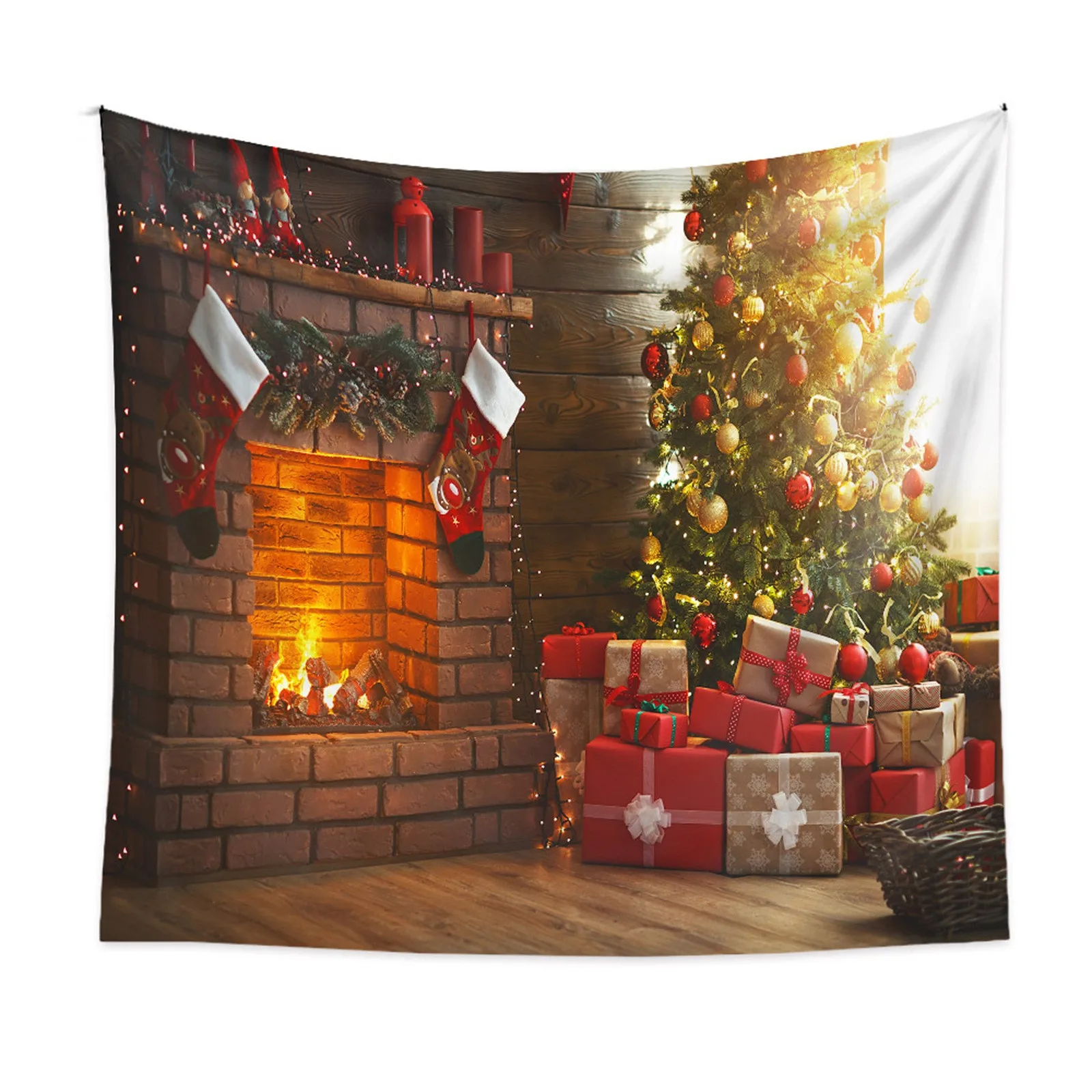 

Christmas Tapestry Wall Hanging Decor 70.9 X 90.6 Inches Chritmas Fireplace Tapestry Back-Drop For Home Decor Chritmas Tree Wall