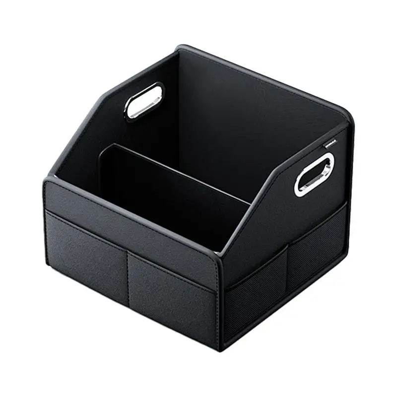 

Car PU Leather Trunk Organizer Multi Compartment Organizer Cargo Storage Tote Bag Storage Pouch Container Box For Automobile