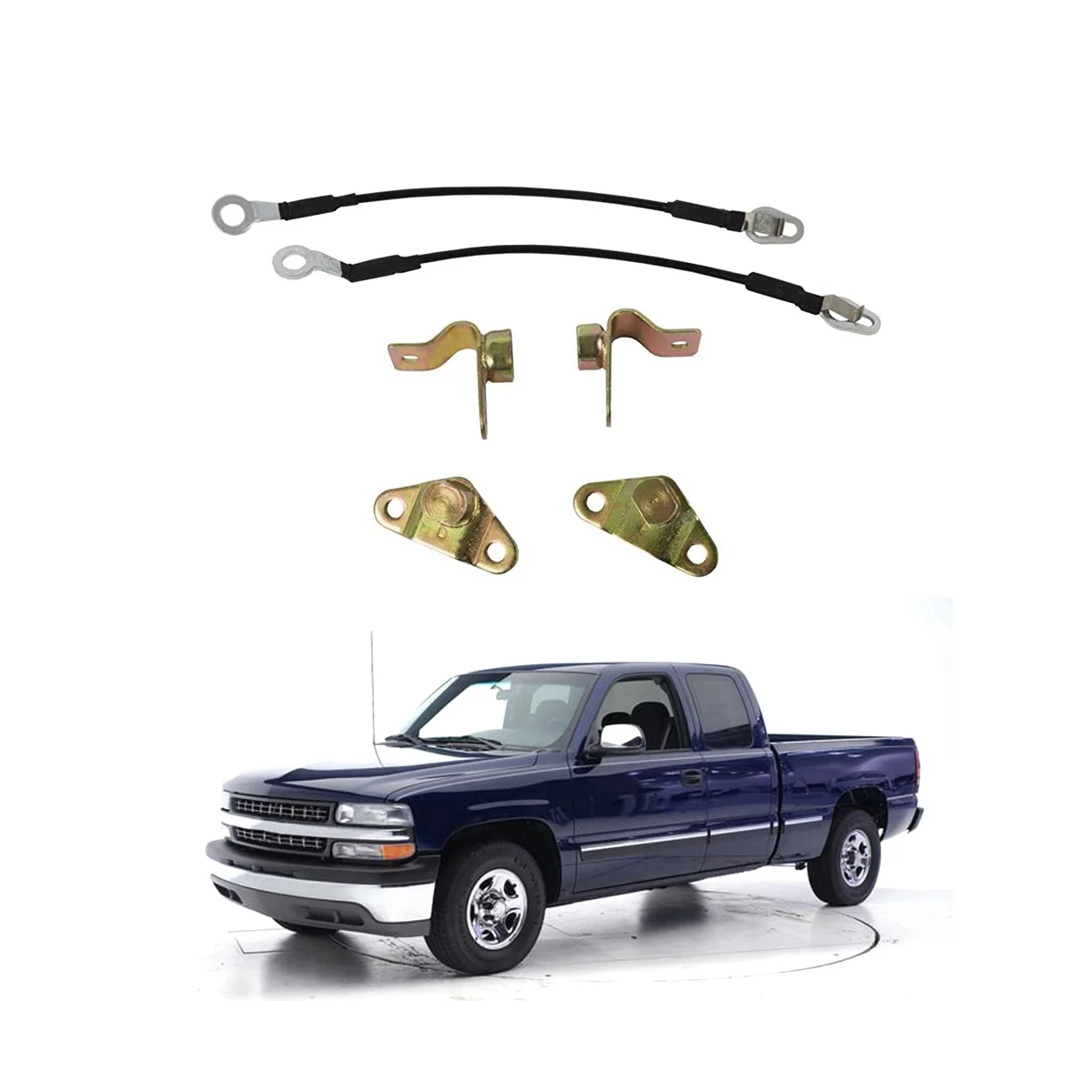Tailgate Hinges Cables Repair Kit 15074252 for 99-06 Chevrolet Silverado GMC Sierra 1500 2500 3500
Tailgate Hinges Cables Repair Kit 15074252 for 99-06 Chevrolet Silverado GMC Sierra 1500 2500 3500