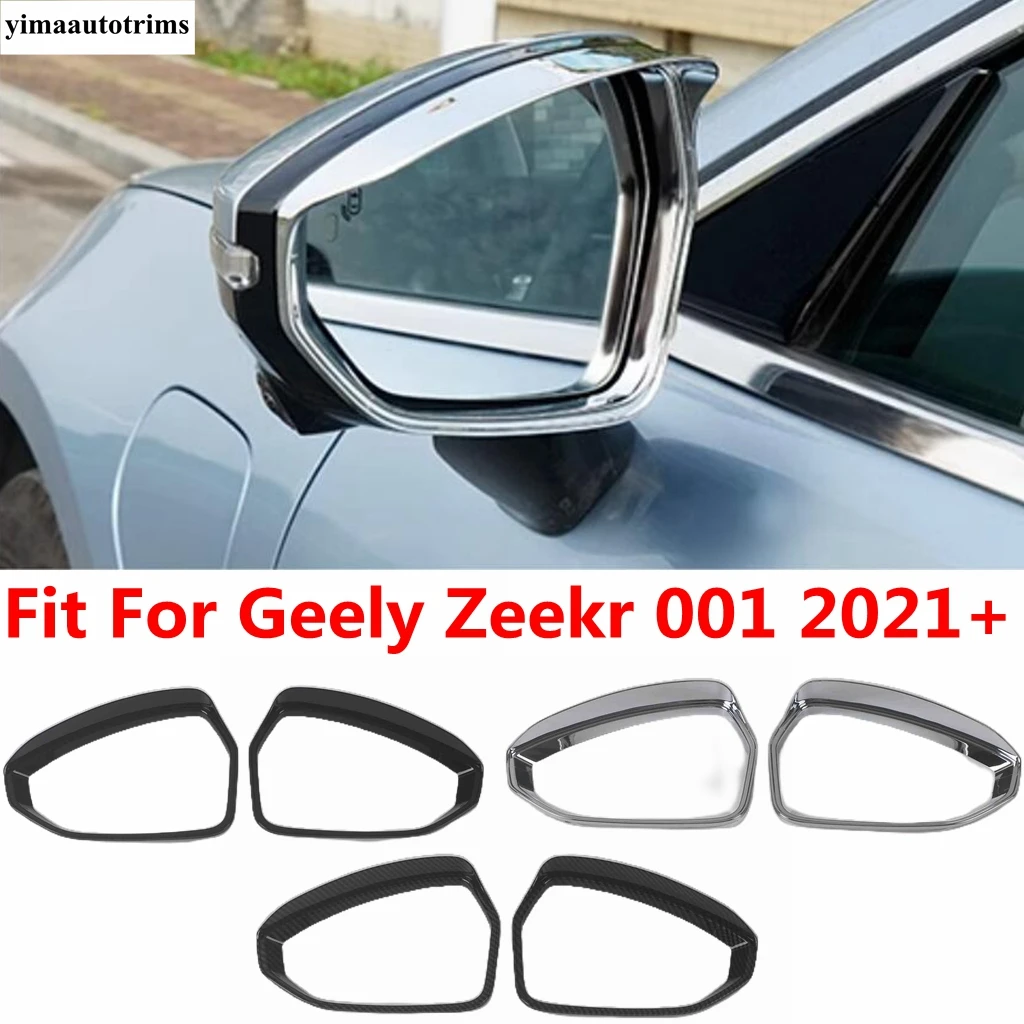 

Car Rearview Mirror Rain Eyebrow Decoration Cover Trim For Geely Zeekr 001 2021 - 2023 Chrome Black Accessories Exterior Styling