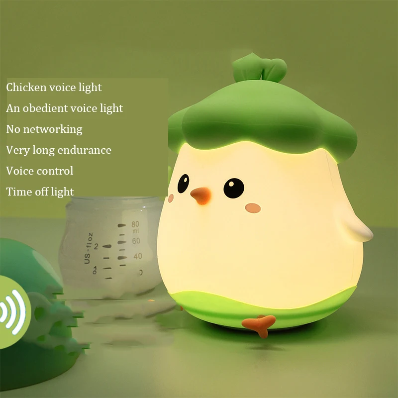 

Creative Silicone Chick LED Night Light Touch Sensor Dimmable Timer USB Rechargeable Bedside Lamp For Children Baby Bedroom