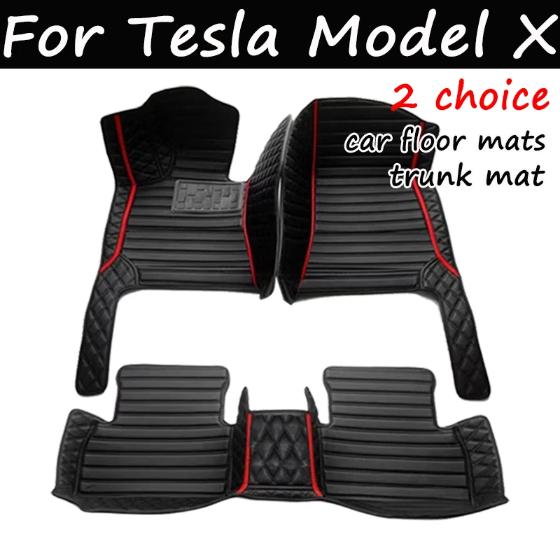 

Автомобильные коврики для Tesla Model X, 7 мест, 2015 ~ 2022, полный комплект, роскошные коврики, коврик с защитой от грязи, кожаный коврик, автомобильные аксессуары, автомобильные коврики