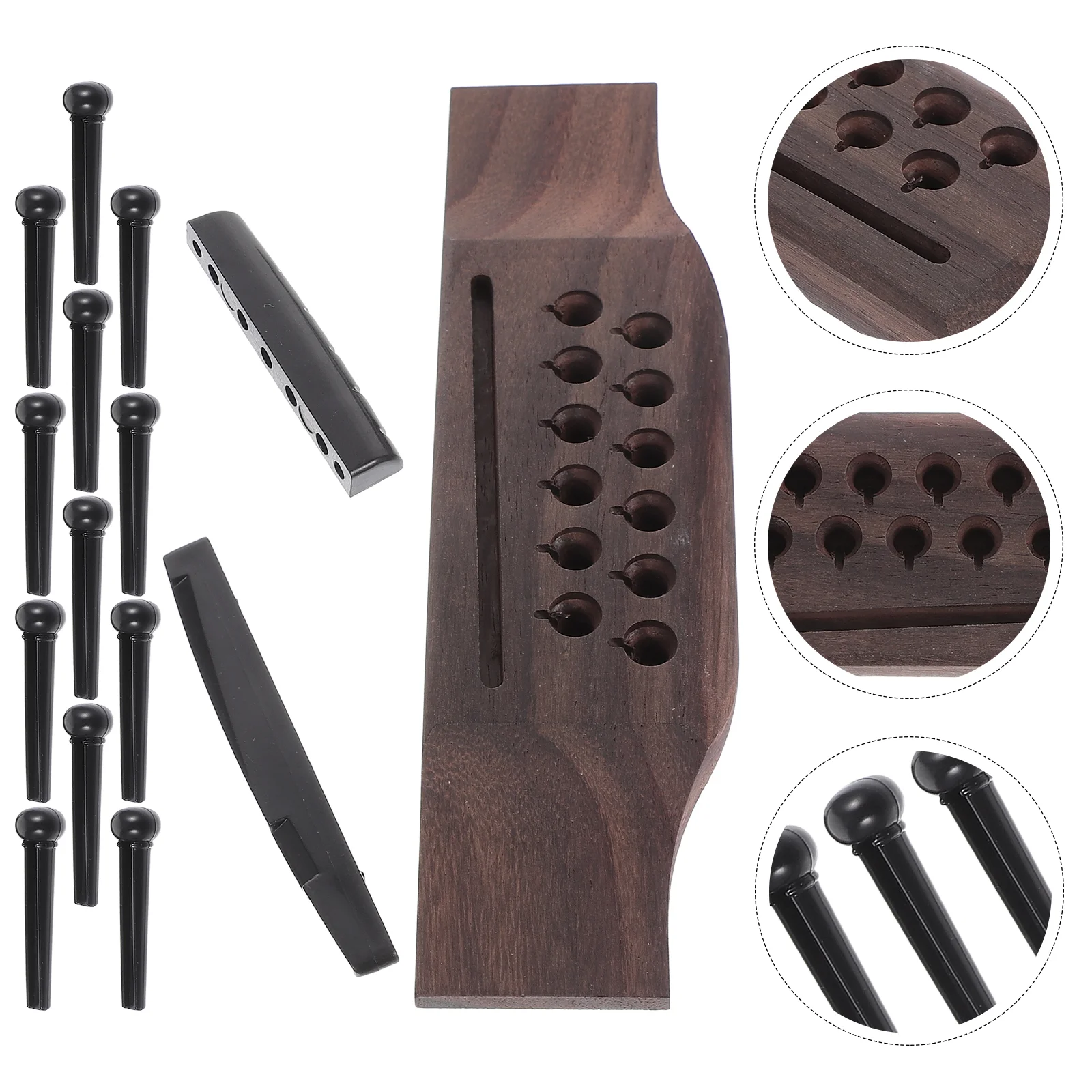 12-string Folk Rosewood Bridge Twelve-hole Lower Saddle Nail Upper and Pillow Set Guitar Nut Pegs Pins for Acoustic
12-string Folk Rosewood Bridge Twelve-hole Lower Saddle Nail Upper and Pillow Set Guitar Nut Pegs Pins for Acoustic
