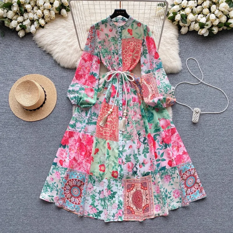 Y2k Vintage French Vestidos De Mujer Elegant Stand Neck Single-breasted Robe Femme Bandage Slim Chic Flower Print Party Dresses
Y2k Vintage French Vestidos De Mujer Elegant Stand Neck Single-breasted Robe Femme Bandage Slim Chic Flower Print Party Dresses