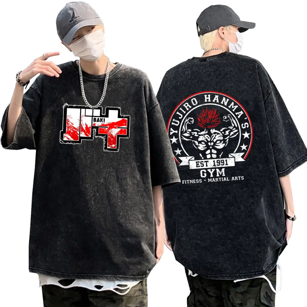 Anime Baki The Grappler Graphic T Shirts Wash Vintage Black Yujiro Hanma Short Sleeve Tees Men Casual Tshirt Man Cotton T-Shirts
Anime Baki The Grappler Graphic T Shirts Wash Vintage Black Yujiro Hanma Short Sleeve Tees Men Casual Tshirt Man Cotton T-Shirts