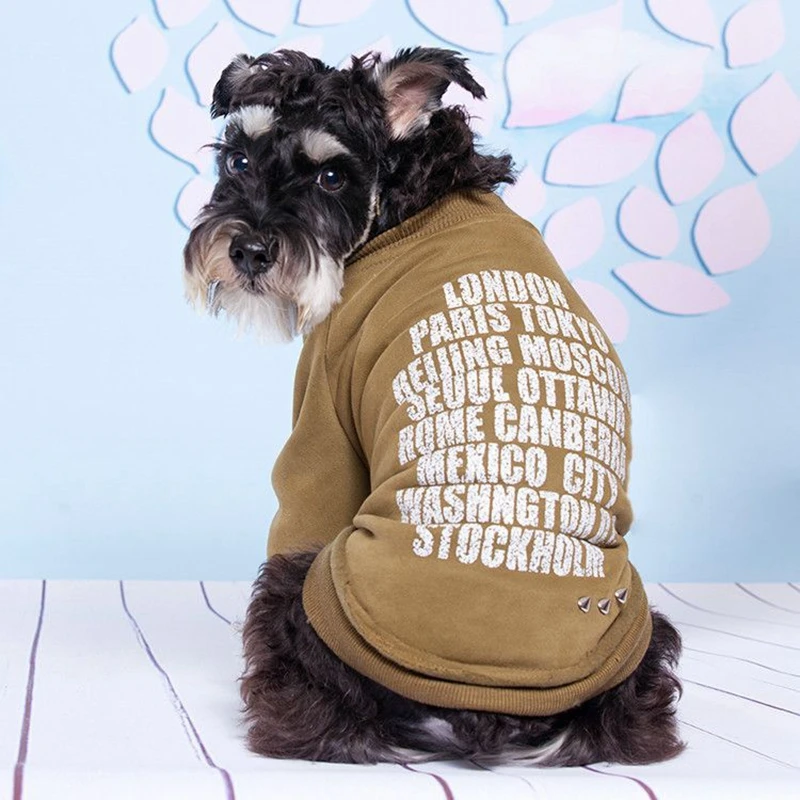 Свитеры для собак осень/зима Одежда для собак в стиле хип-хоп с принтом букв и заклепками модные товары для домашних животных Костюм для собак для щенков маленький средний размер
Свитеры для собак осень/зима Одежда для собак в стиле хип-хоп с принтом букв и заклепками модные товары для домашних животных Костюм для собак для щенков маленький средний размер