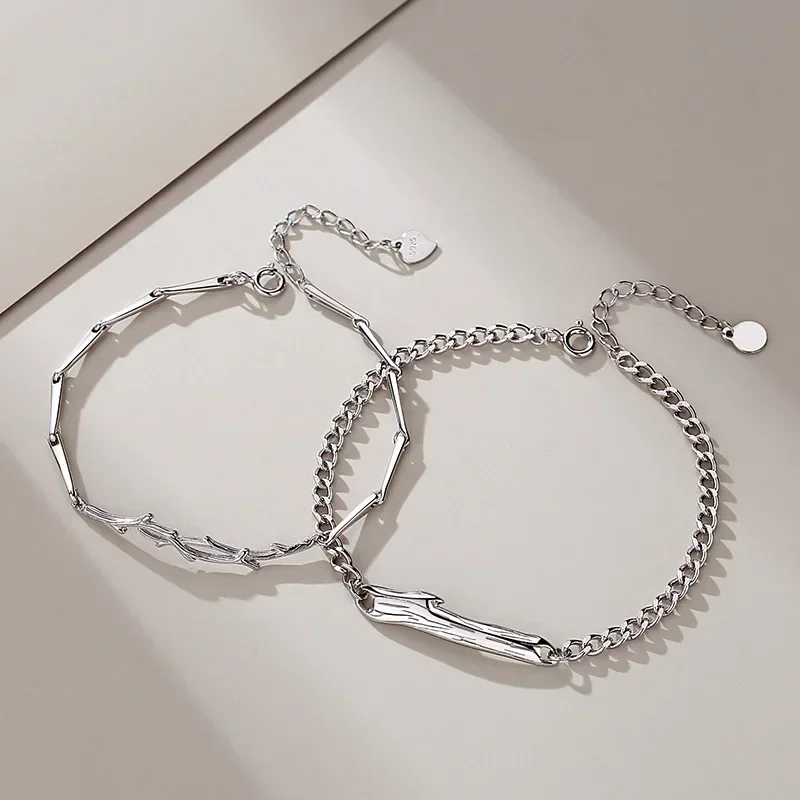 

S925 Sterling Silver Bracelet Women's HardW Series Braceletes Interlocking Thick Bracelets Ken Bean Same Holiday Gift