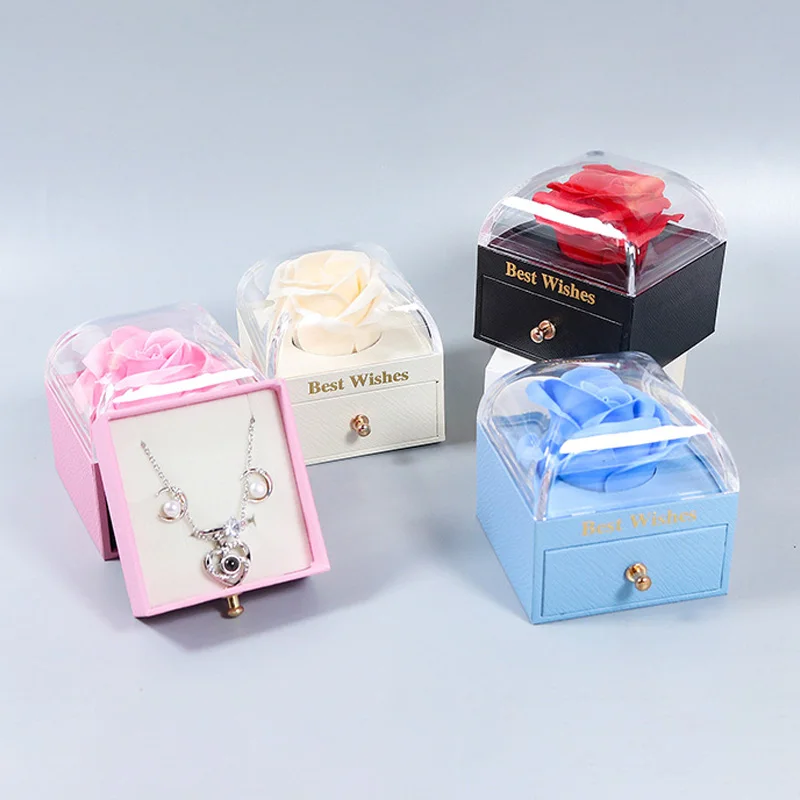 4 Colors Never Fade Rose Flower Jewelry Box Unique Anti-Oxidize Creative Marriage Proposal Valentine's Day Packaging Organizer
4 Colors Never Fade Rose Flower Jewelry Box Unique Anti-Oxidize Creative Marriage Proposal Valentine's Day Packaging Organizer