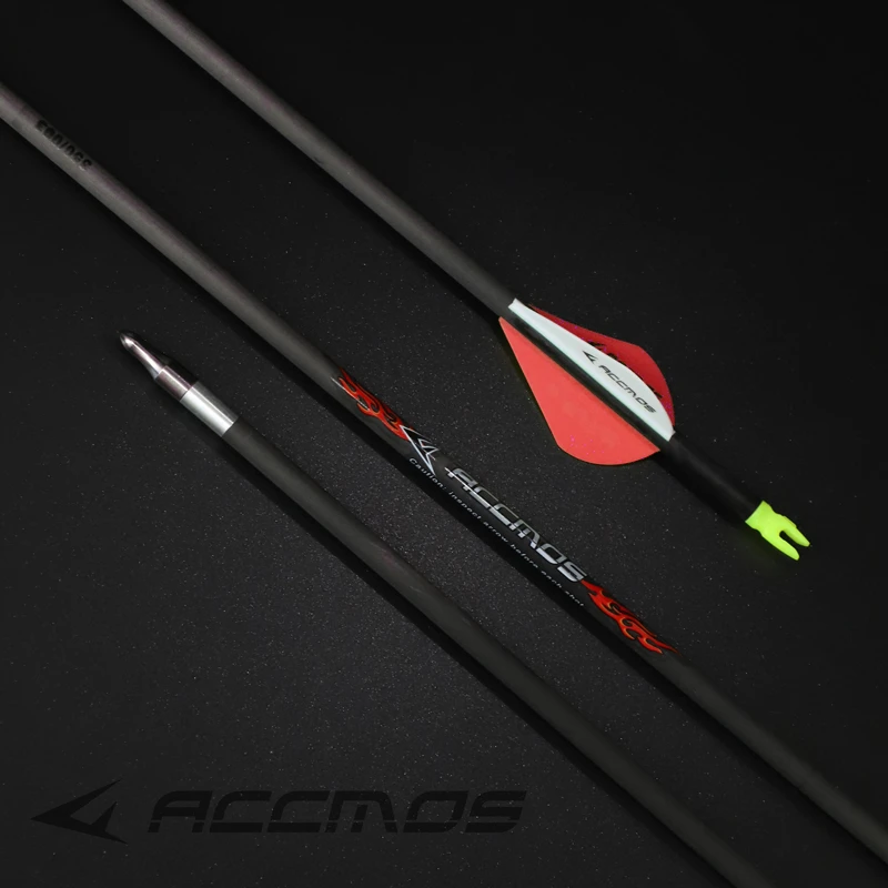 

ACCMOS ID5.2mm Pure Carbon Arrow Spine300 350 400 500 600 700 800 31inch For Archery long Recurve/compound bow Hunting Shooting