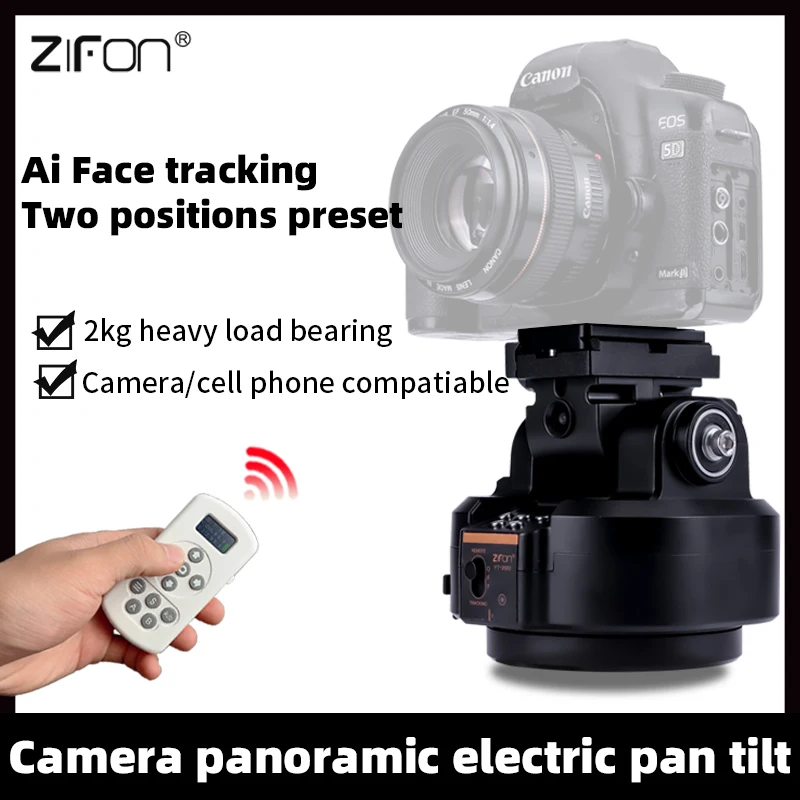 ZIFON YT-2000 AI Face Camera Panoramic Pan Tilt Tripod Head 2kg Payload Wireless Remote Control for DSLR Cameras Smartphone
ZIFON YT-2000 AI Face Camera Panoramic Pan Tilt Tripod Head 2kg Payload Wireless Remote Control for DSLR Cameras Smartphone