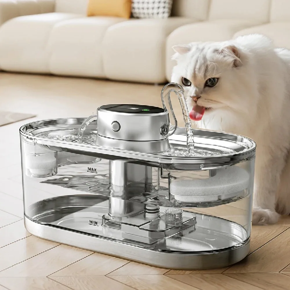 3L Automatic Cat Water Fountain Stainless Steel Transparent Pet Cat Dog Water Dispenser Fountain Filter Quiet Pump Pet Bowl New
3L Automatic Cat Water Fountain Stainless Steel Transparent Pet Cat Dog Water Dispenser Fountain Filter Quiet Pump Pet Bowl New