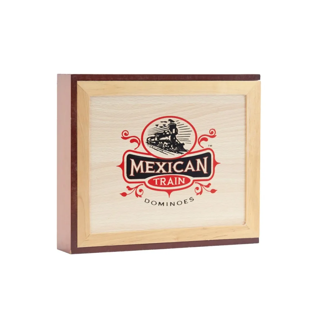 Mexican Train Domino Set in Wooden Collector Box from Front Porch Classics for 2 to 8 Players Ages 8 and Up
Mexican Train Domino Set in Wooden Collector Box from Front Porch Classics for 2 to 8 Players Ages 8 and Up