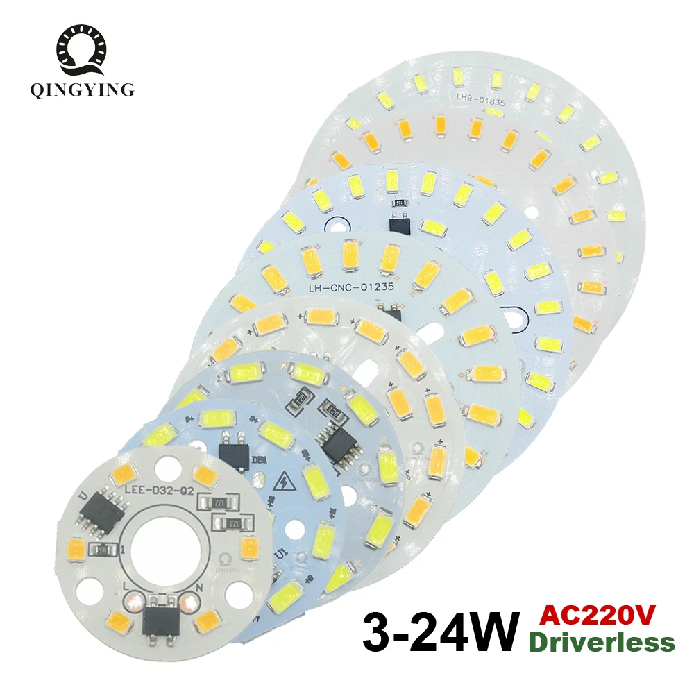 

10-20pcs AC220V SMD5730 LED 3W 5W 7W 10W 12W 15W 18W 24W Aluminum Lamp Panel With Smart IC Driver For Indoor Light Source DIY
