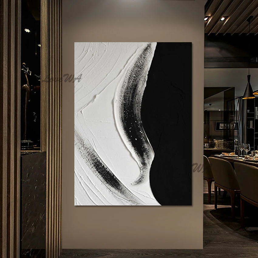Thick Acrylic Art Picture Office Bedroom Abstract Wall Decor Modern Canvas Painting White Black Artwork Frameless Large Size
Thick Acrylic Art Picture Office Bedroom Abstract Wall Decor Modern Canvas Painting White Black Artwork Frameless Large Size