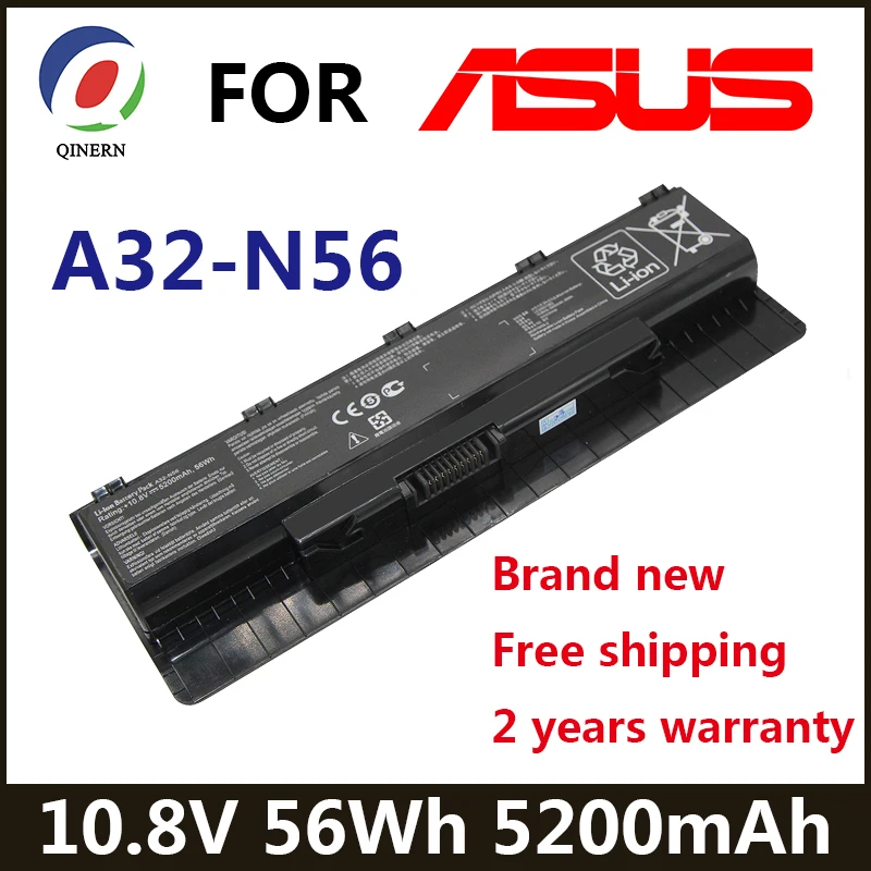 A32-N56 5200mAh Laptop Battery for ASUS N46 N46V N46VJ N46VM N46VZ N56 N56V N56D N56VJ N56VM N76 N76VZ A31-N56 A33-N56 A32-N46
A32-N56 5200mAh Laptop Battery for ASUS N46 N46V N46VJ N46VM N46VZ N56 N56V N56D N56VJ N56VM N76 N76VZ A31-N56 A33-N56 A32-N46
