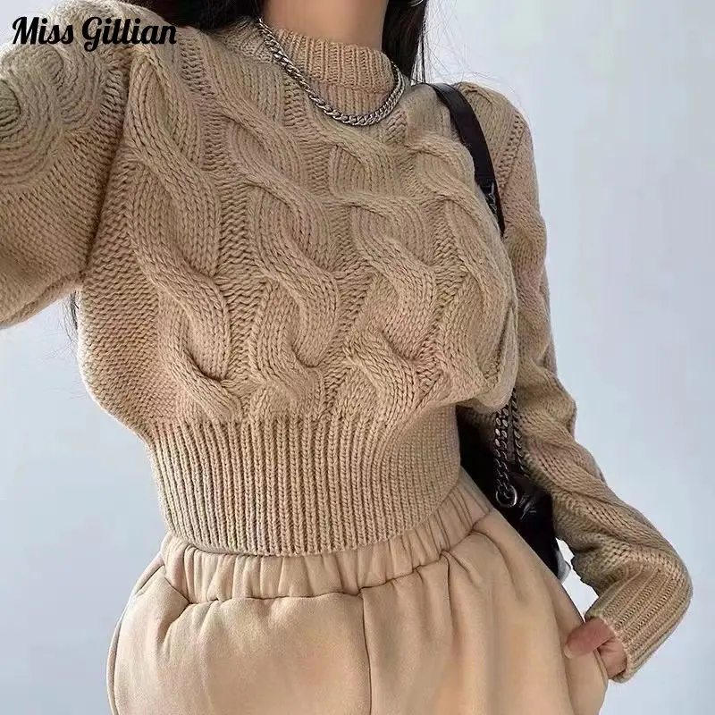 Cropped Sweater Women Long Sleeve O Neck Pullover Solid Color Twist Kniited Tops 2023 Autumn Winter Warm Sweater Korean Fashion
Cropped Sweater Women Long Sleeve O Neck Pullover Solid Color Twist Kniited Tops 2023 Autumn Winter Warm Sweater Korean Fashion