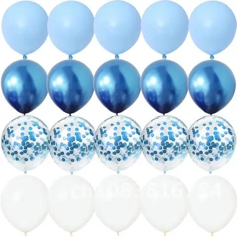 

20PCS Blue Agate Party Birthday Balloons Baby Shower Metallic confetti Wedding Anniversaire Mariage Globos Decorations