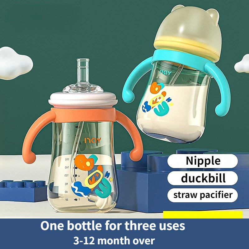 

Детские бутылочки Newbron, бутылочка для кормления из полипропилена, чашка для воды, пищевой силикон, соска, три способа использования в одной бутылке, 240 мл, детские товары без БФА