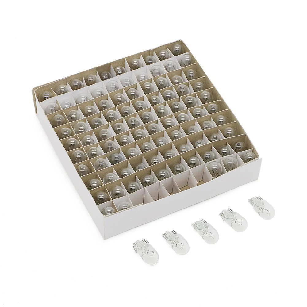 Practical Dashboard Bulbs Accessories 1 Box 100Pcs 12V 194 T10 3W Clear For Trucks Incandescent Instrument Bulbs
Practical Dashboard Bulbs Accessories 1 Box 100Pcs 12V 194 T10 3W Clear For Trucks Incandescent Instrument Bulbs
