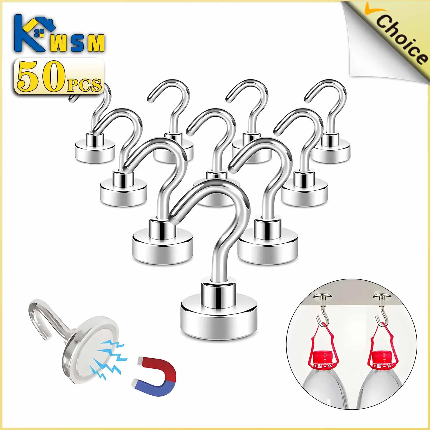 5-50PCS Powerful Magnetic Hooks Multi-Purpose Storage Hooks Home Kitchen Bar Storage Key Storage Bathroom Accessories 
5-50PCS Powerful Magnetic Hooks Multi-Purpose Storage Hooks Home Kitchen Bar Storage Key Storage Bathroom Accessories