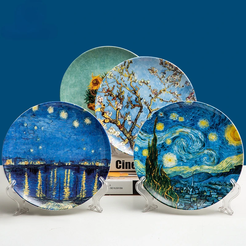 8 Inch Van Gogh Oil Painting Decorative Plate European-style Living Room Ceramic Plate Tableware Bone Western Dinner Plate
8 Inch Van Gogh Oil Painting Decorative Plate European-style Living Room Ceramic Plate Tableware Bone Western Dinner Plate