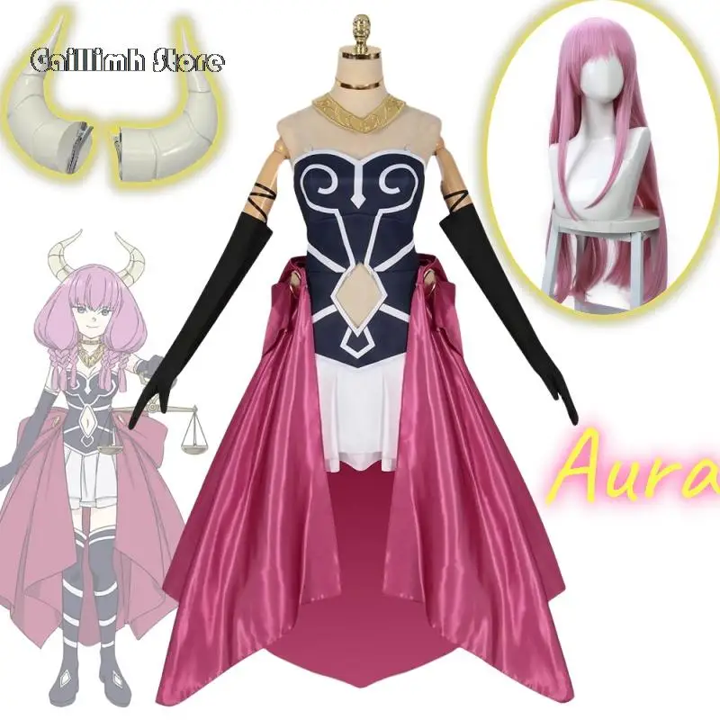 

Aura Anime Frieren Beyond Journey's End Cosplay Costume Guillotine Aura Cosplay Clothes Wig Double Angle Cosplay Daemon Clan