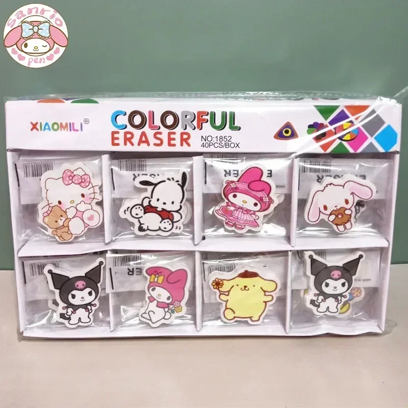 

Sanrio 40 шт. ластик Kuromi Melody Hello Kitty Cinnamoroll Kawaii студенческие канцелярские принадлежности ластик новые школьные детские резиновые принадлежности