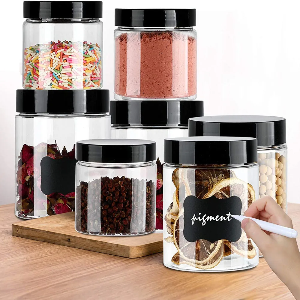 Empty Plastic Clear Food Container Makeup Face Cream Sample Storage Bottles Wide Mouth Jars For Kitchen Accessories
Empty Plastic Clear Food Container Makeup Face Cream Sample Storage Bottles Wide Mouth Jars For Kitchen Accessories