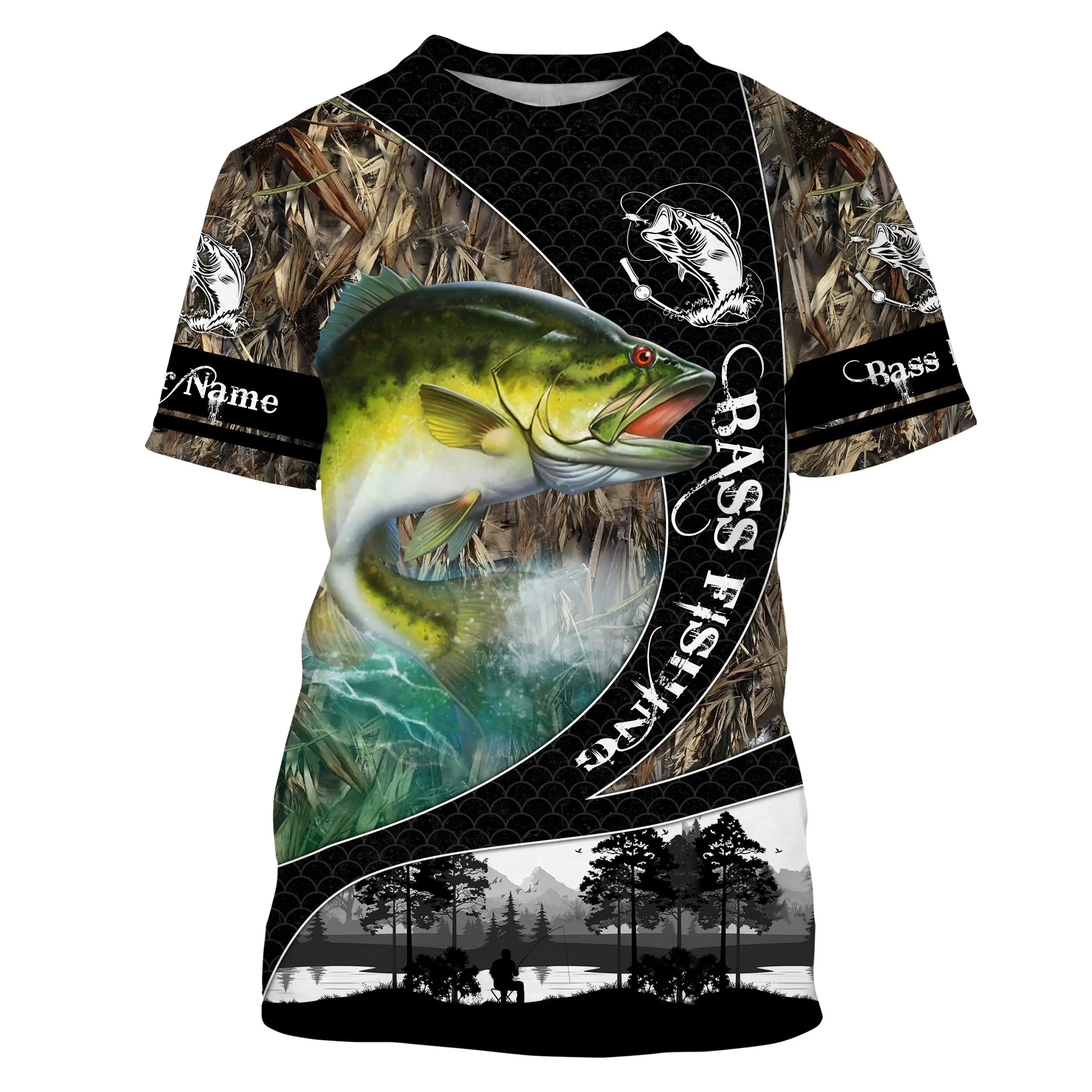 

TheT-shirt Men's Clothing Large T-shirt of a picture of Fishes Full Print Summer Leisure Fashion Short Sleeve Top Graphic Tee