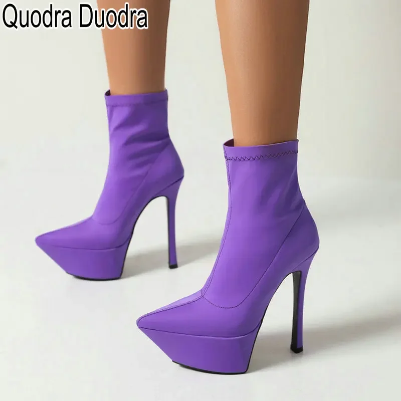 Ankle Boots New Women Shoes Thin High Heels Pointed Toe Casual Big Size Lady Female Party Quality Platform Purple Fashion
Ankle Boots New Women Shoes Thin High Heels Pointed Toe Casual Big Size Lady Female Party Quality Platform Purple Fashion