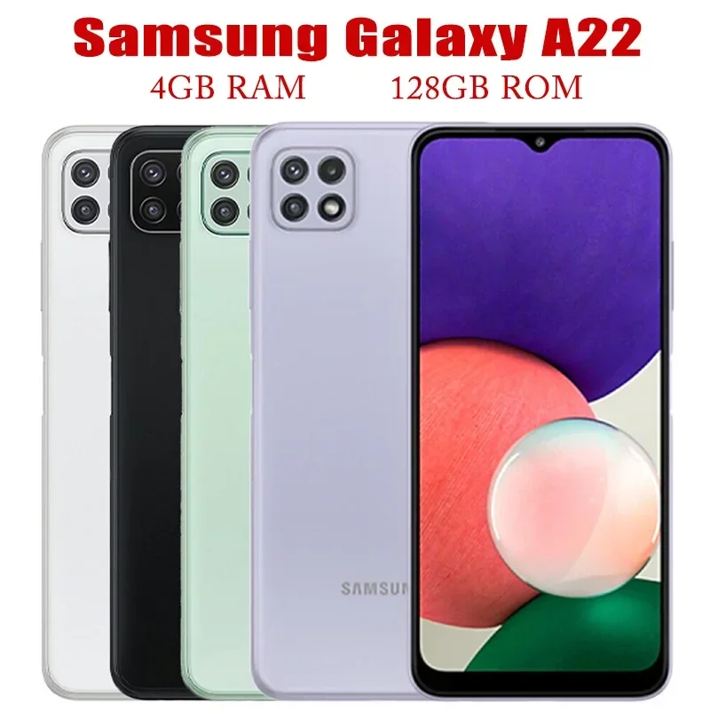 

Оригинальный разблокированный смартфон Samsung Galaxy A22, телефон с экраном 6,6 дюйма, Восьмиядерный процессор, 4 Гб ОЗУ, 128 Гб ПЗУ, тройная реальная камера 48 МП, сканер отпечатка пальца
