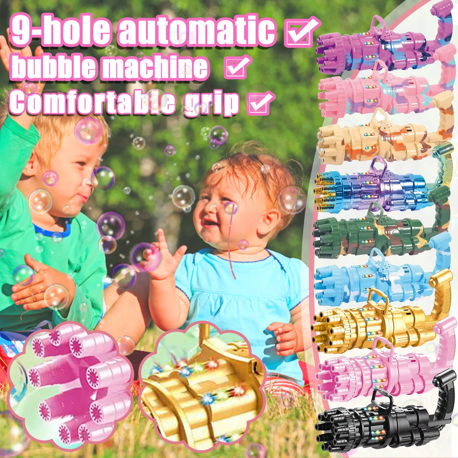 Электрическая пузырьковая машина со светодиодсветильник кой и музыкой для детей, пузырьковая машина с 9 отверстиями, уличная игрушка для девочек, подарок для детей, подарки на день рождения 
Электрическая пузырьковая машина со светодиодсветильник кой и музыкой для детей, пузырьковая машина с 9 отверстиями, уличная игрушка для девочек, подарок для детей, подарки на день рождения