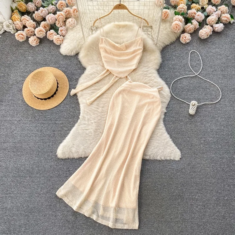 High Quality Socialite Party Skirts Suit Women Light Luxury Sequin Camisole Tops with Fishtail Skirt Sexy Holiday Two-piece Sets
High Quality Socialite Party Skirts Suit Women Light Luxury Sequin Camisole Tops with Fishtail Skirt Sexy Holiday Two-piece Sets