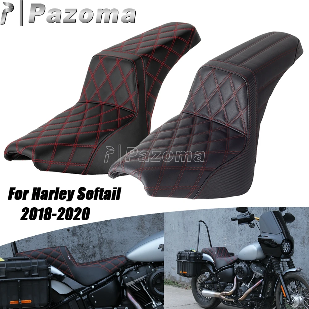 

Front Driver Rear Passenge Seat For Harley Softail Street Bob Heritage Classic Slim Deluxe FXST Motorcycle Two Up Seat 2018-2024