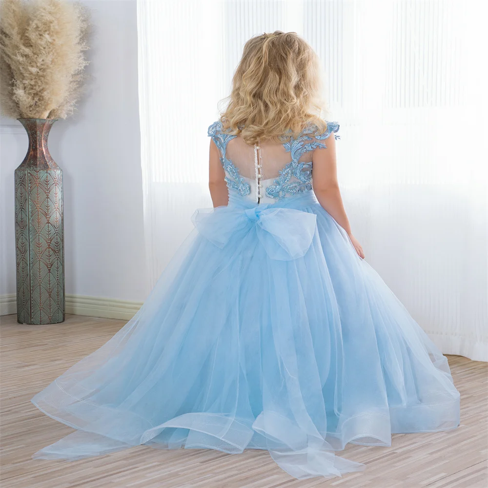 Flower Girl Dress Lace Appliques Gossamer Party Princess Ball Gown Bow Puffy Child Crewneck Kids First Communion Customized
Flower Girl Dress Lace Appliques Gossamer Party Princess Ball Gown Bow Puffy Child Crewneck Kids First Communion Customized