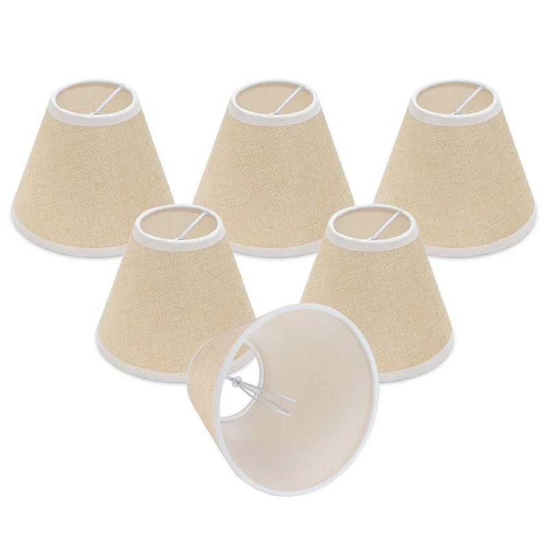 

Promotion! 6Pcs Lamp Shade Linen Fabric Lamp Cover For Chandeliers Lights Table Floor Wall Lamps Ceiling Lamp Replacement